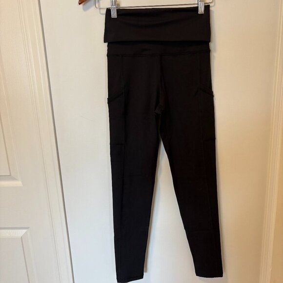 OFFLINE By Aerie The Hugger High Waisted Foldover Legging Black Size S pockets - Picture 1 of 13